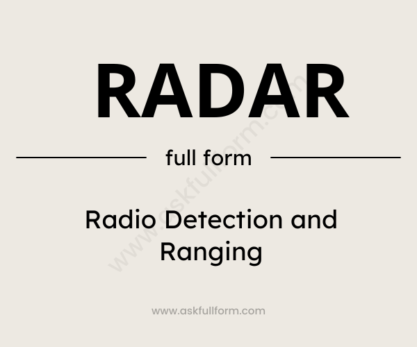 RADAR full form