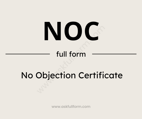 No Objection Certificate