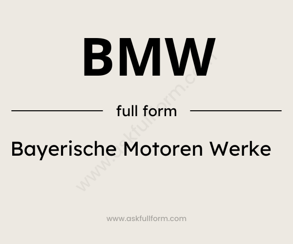 BMW Full Form