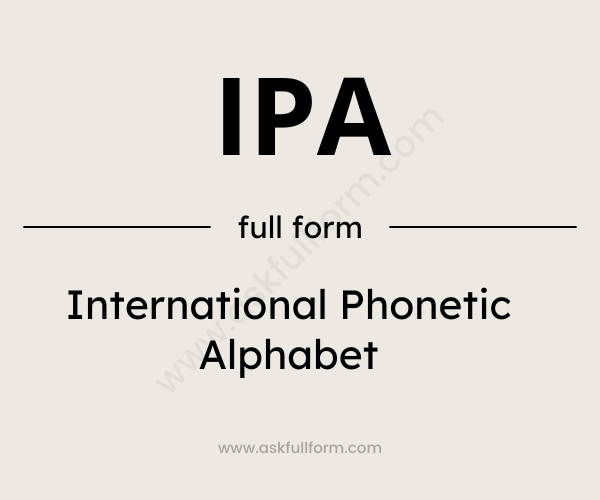 IPA Full Form