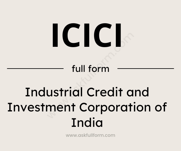 ICICI Full Form